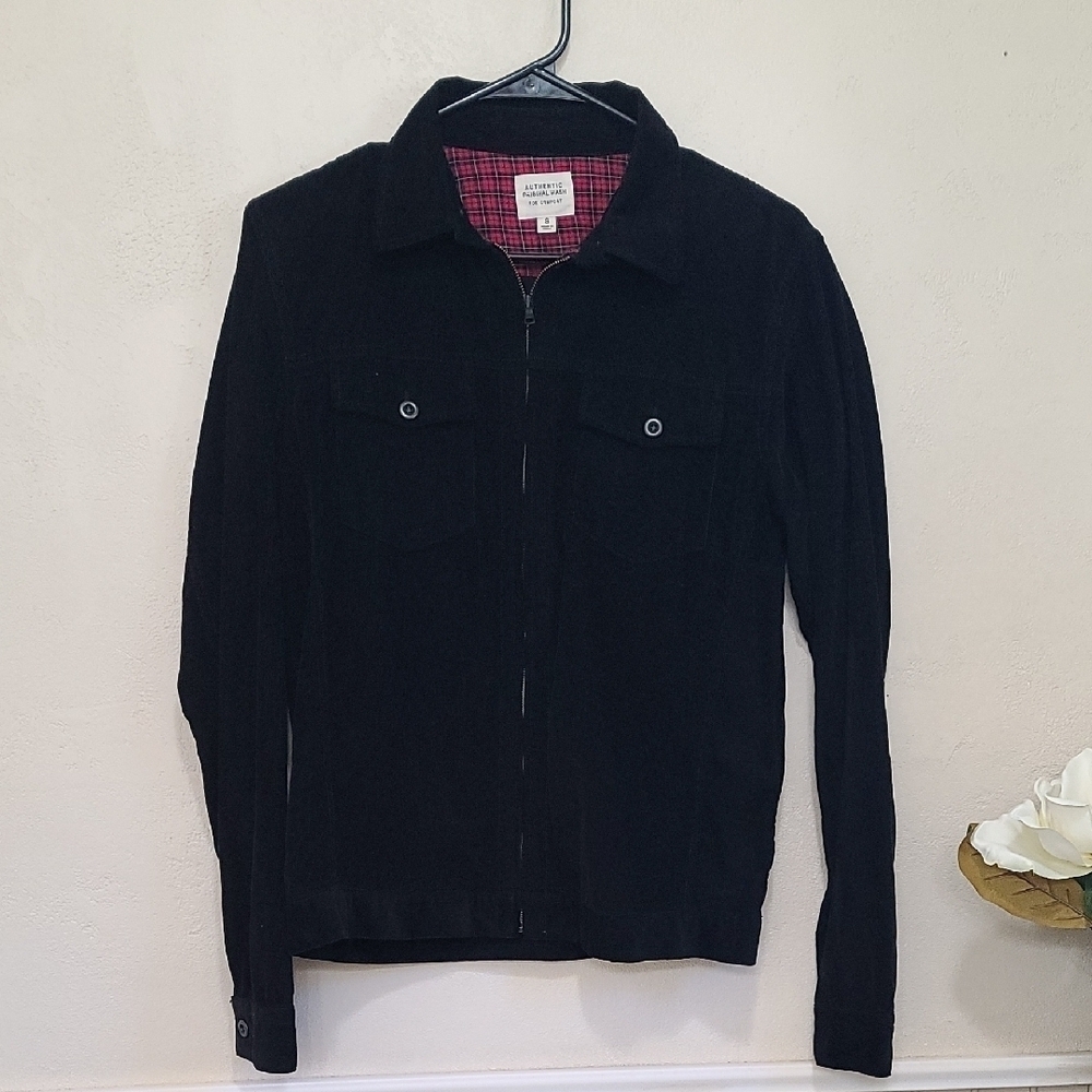This jacket is made of very soft corduroy Women's Black Jean Jacket.